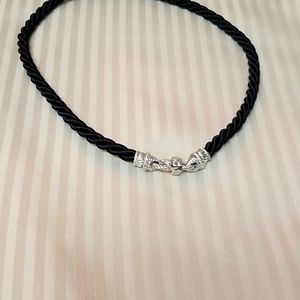 Judith Ripka Black silk cord Necklace